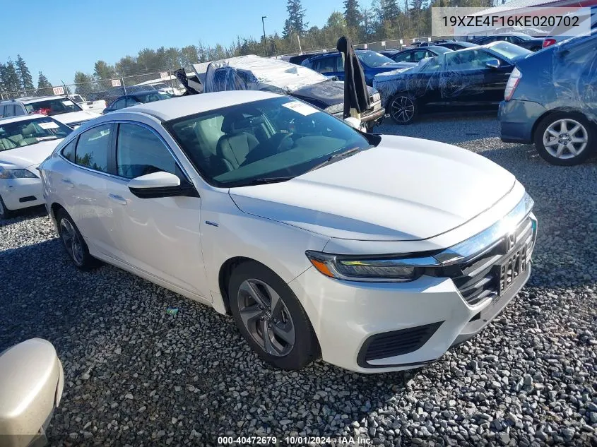 19XZE4F16KE020702 2019 Honda Insight Lx