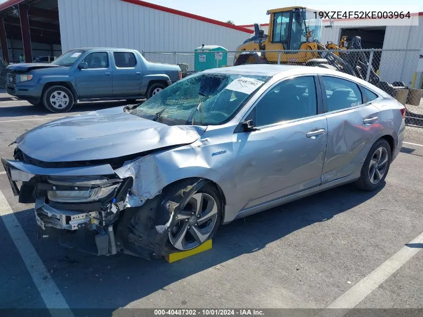 2019 Honda Insight Ex VIN: 19XZE4F52KE003964 Lot: 40487302