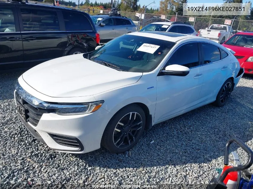 2019 Honda Insight Touring VIN: 19XZE4F96KE027851 Lot: 40497637