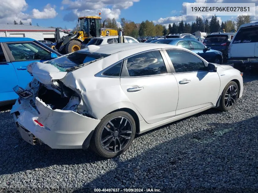 2019 Honda Insight Touring VIN: 19XZE4F96KE027851 Lot: 40497637