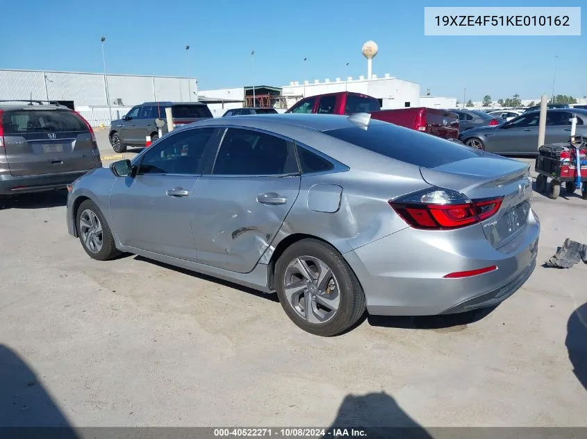 2019 Honda Insight Ex VIN: 19XZE4F51KE010162 Lot: 40522271