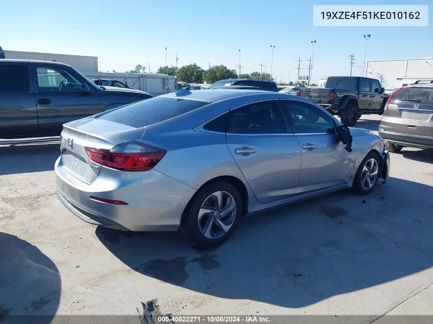 2019 Honda Insight Ex VIN: 19XZE4F51KE010162 Lot: 40522271