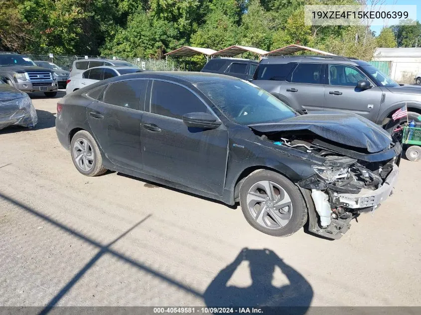 2019 Honda Insight Lx VIN: 19XZE4F15KE006399 Lot: 40549581