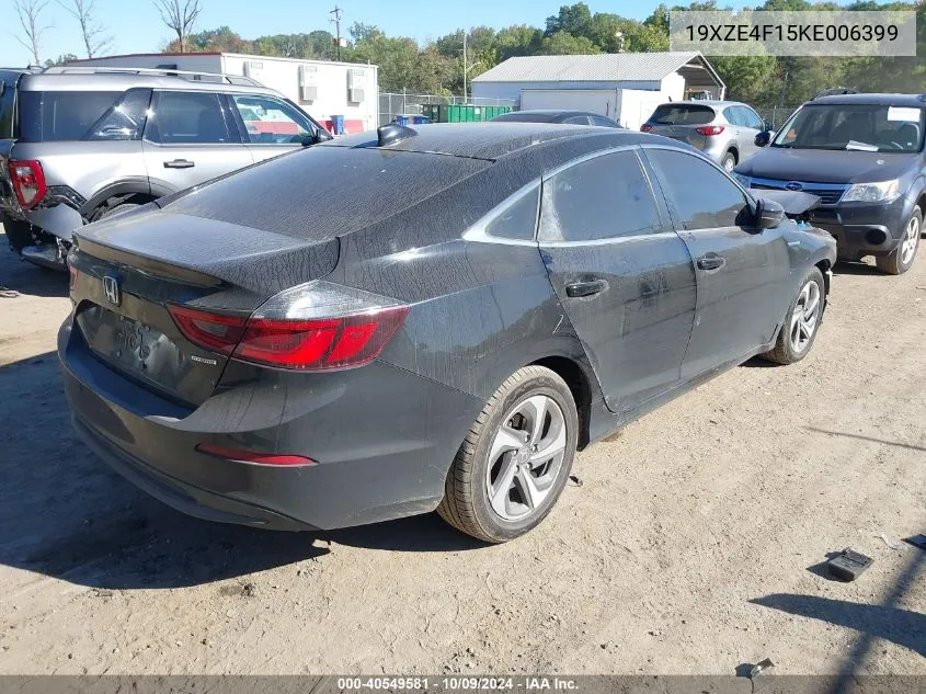 2019 Honda Insight Lx VIN: 19XZE4F15KE006399 Lot: 40549581