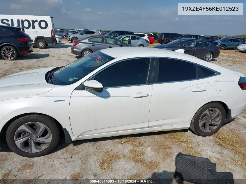 2019 Honda Insight Ex VIN: 19XZE4F56KE012523 Lot: 40614903