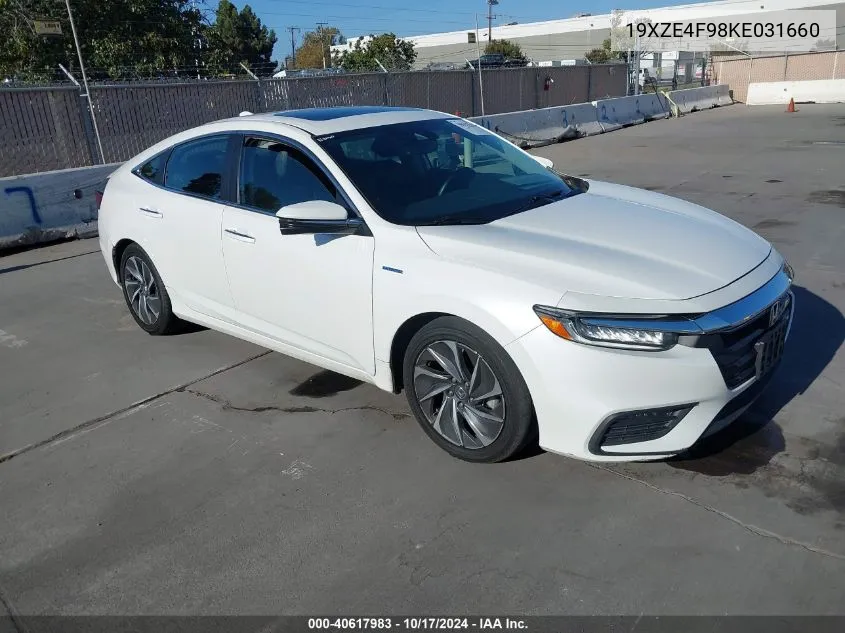 2019 Honda Insight Touring VIN: 19XZE4F98KE031660 Lot: 40617983