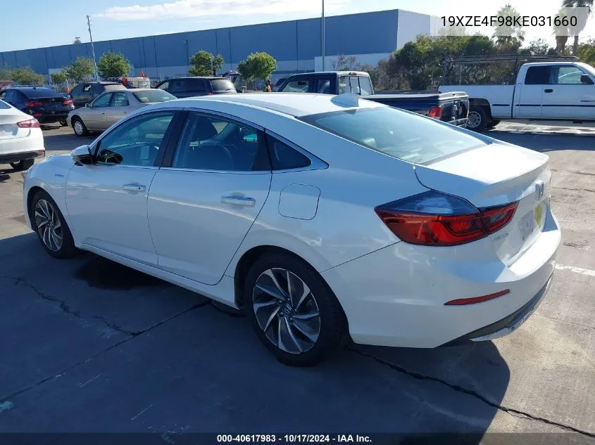 2019 Honda Insight Touring VIN: 19XZE4F98KE031660 Lot: 40617983