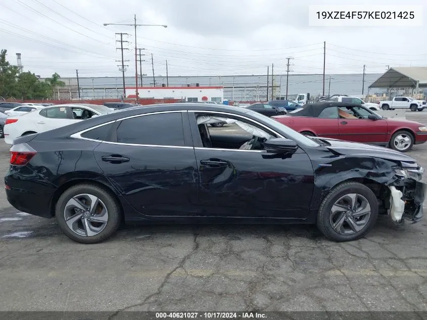 2019 Honda Insight Ex VIN: 19XZE4F57KE021425 Lot: 40621027