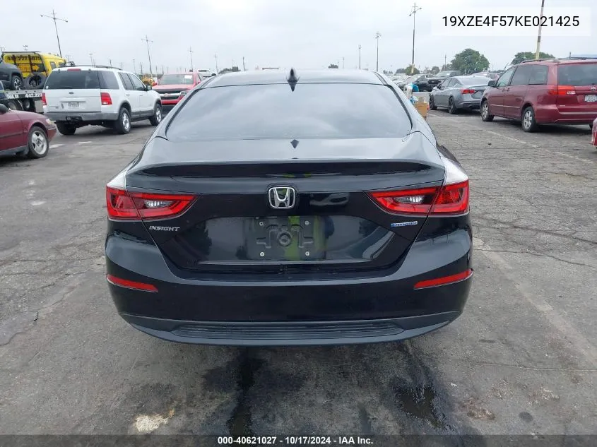 2019 Honda Insight Ex VIN: 19XZE4F57KE021425 Lot: 40621027