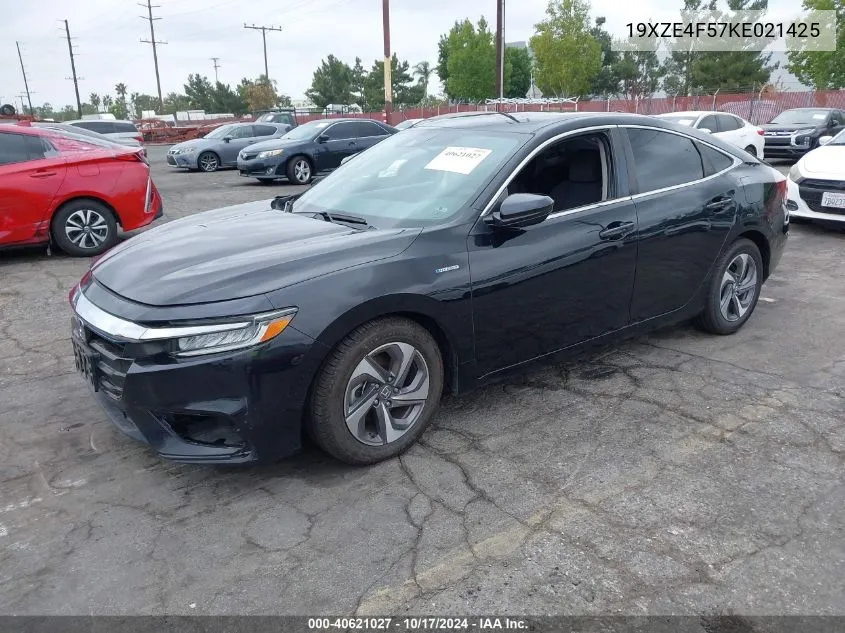 2019 Honda Insight Ex VIN: 19XZE4F57KE021425 Lot: 40621027