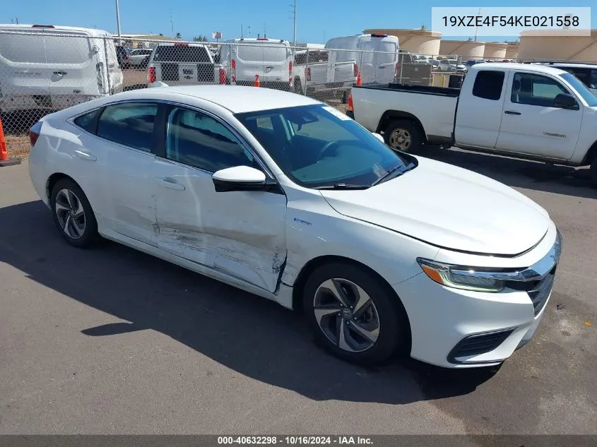 2019 Honda Insight Ex VIN: 19XZE4F54KE021558 Lot: 40632298