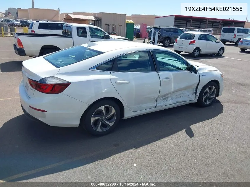 2019 Honda Insight Ex VIN: 19XZE4F54KE021558 Lot: 40632298