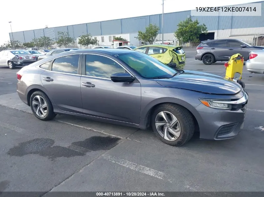 2019 Honda Insight Lx VIN: 19XZE4F12KE007414 Lot: 40713891