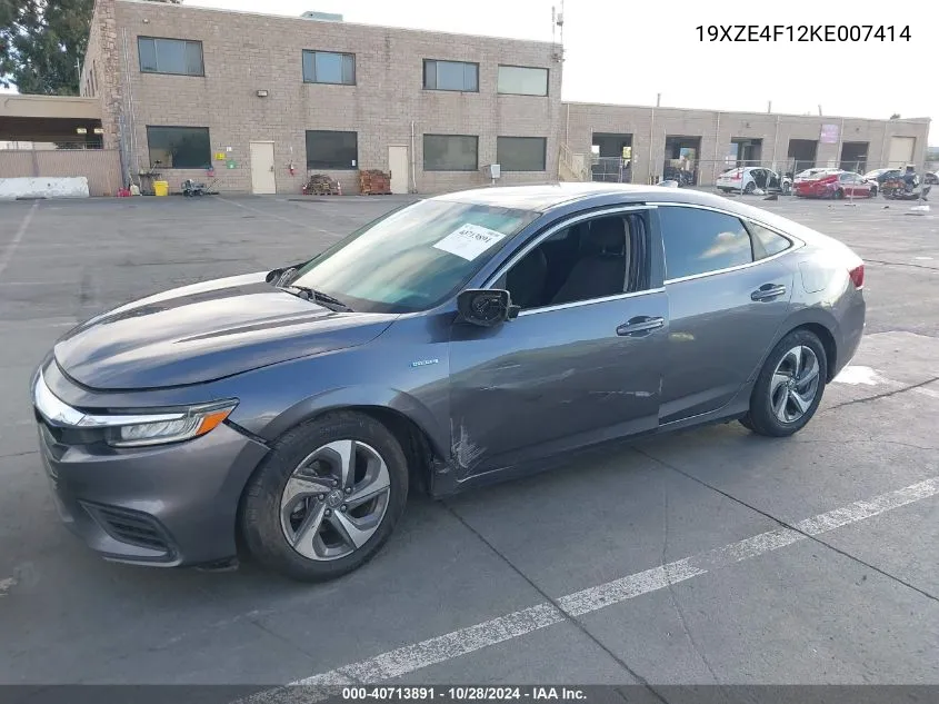 2019 Honda Insight Lx VIN: 19XZE4F12KE007414 Lot: 40713891