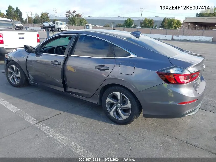 2019 Honda Insight Lx VIN: 19XZE4F12KE007414 Lot: 40713891