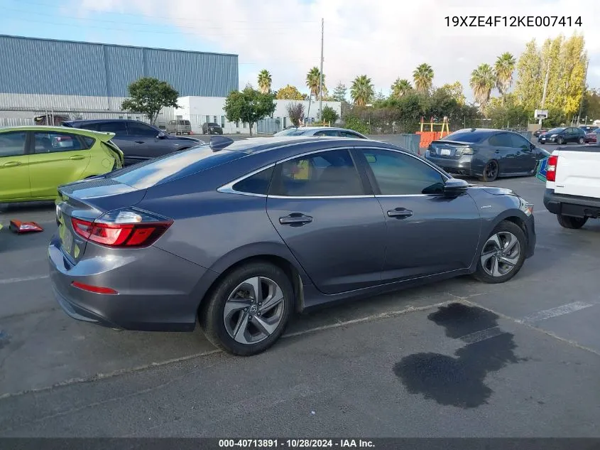 2019 Honda Insight Lx VIN: 19XZE4F12KE007414 Lot: 40713891