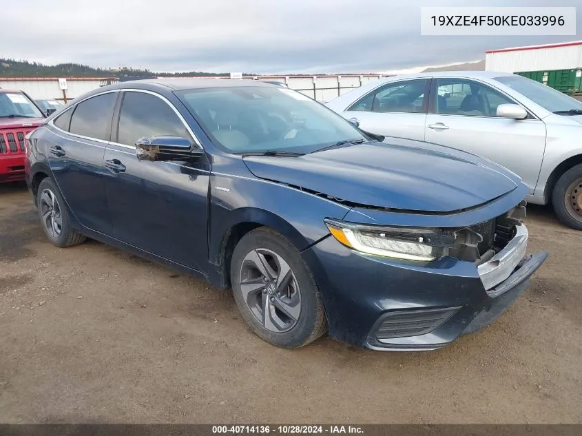 2019 Honda Insight Ex VIN: 19XZE4F50KE033996 Lot: 40714136