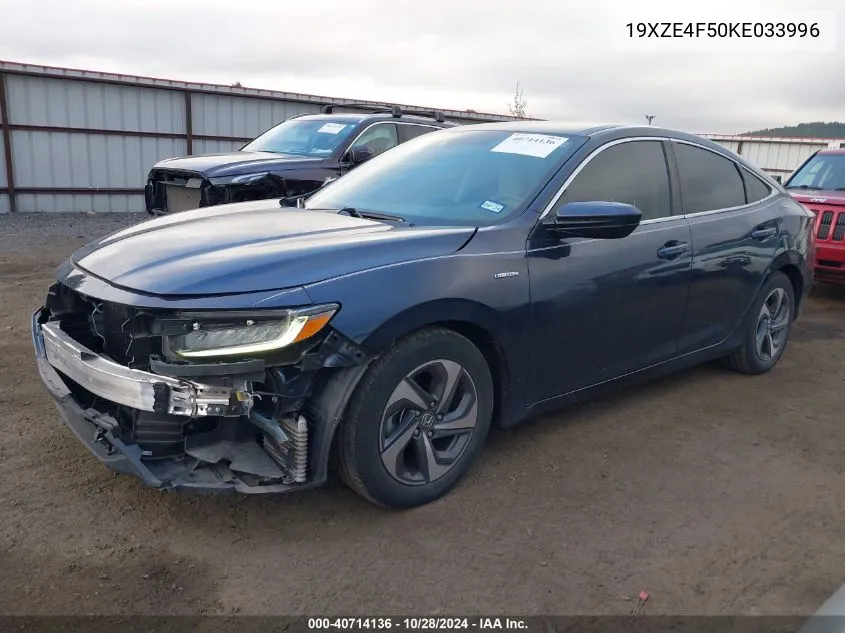 2019 Honda Insight Ex VIN: 19XZE4F50KE033996 Lot: 40714136