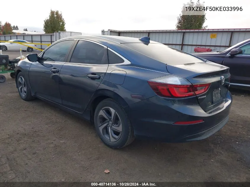 2019 Honda Insight Ex VIN: 19XZE4F50KE033996 Lot: 40714136