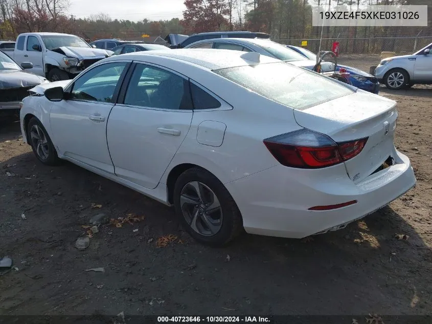 2019 Honda Insight Ex VIN: 19XZE4F5XKE031026 Lot: 40723646