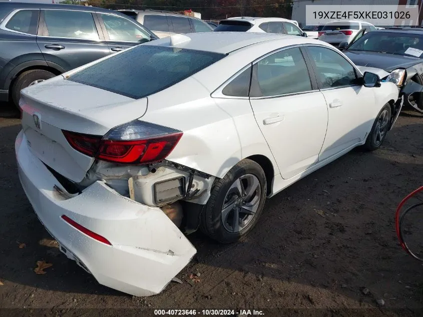 2019 Honda Insight Ex VIN: 19XZE4F5XKE031026 Lot: 40723646