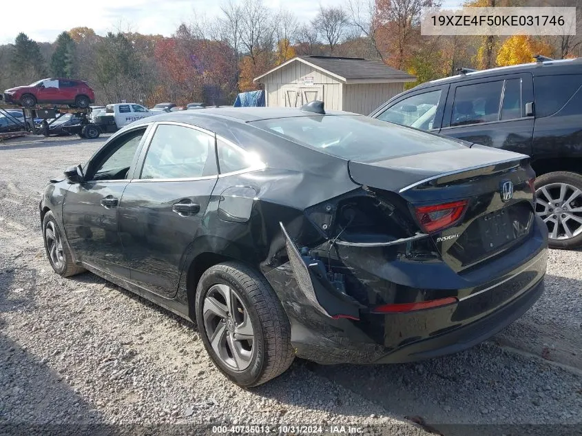 2019 Honda Insight Ex VIN: 19XZE4F50KE031746 Lot: 40735013