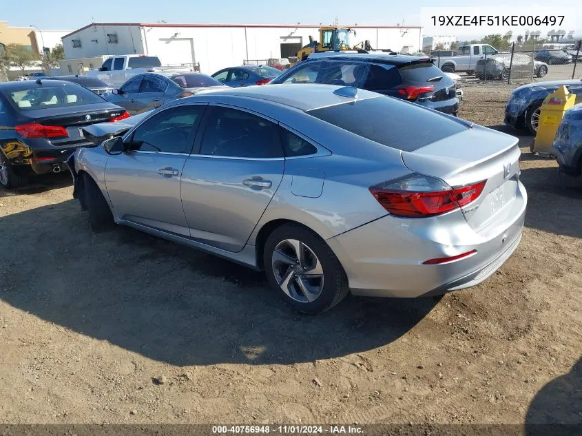 2019 Honda Insight Ex VIN: 19XZE4F51KE006497 Lot: 40756948