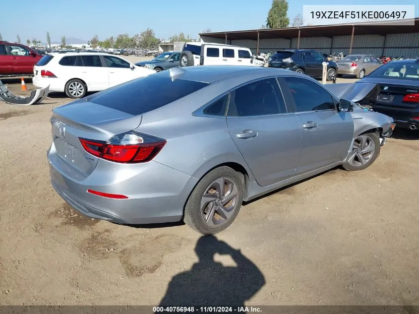 2019 Honda Insight Ex VIN: 19XZE4F51KE006497 Lot: 40756948