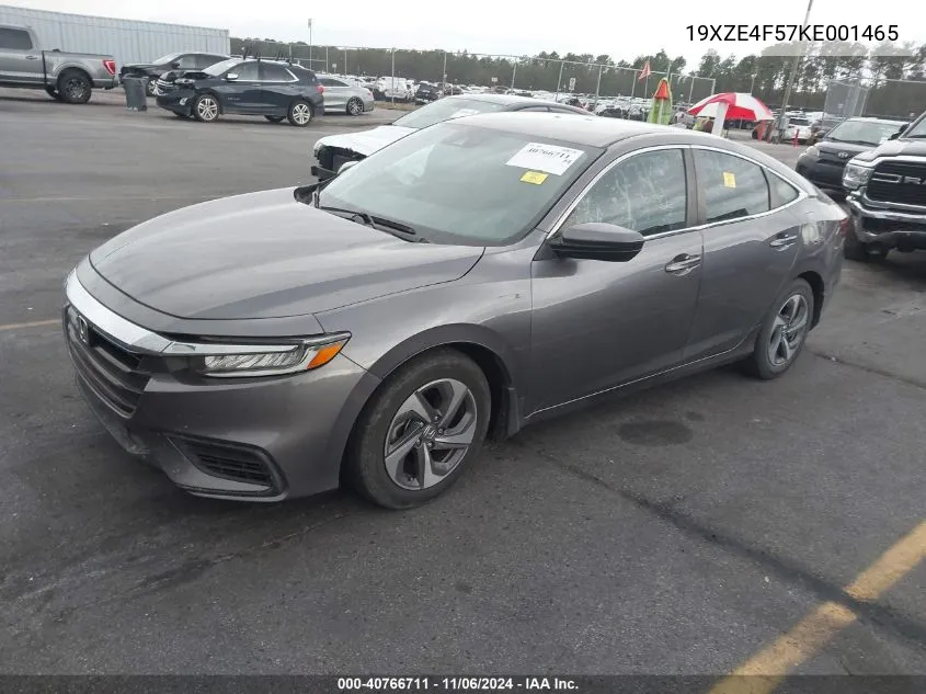 2019 Honda Insight Ex VIN: 19XZE4F57KE001465 Lot: 40766711