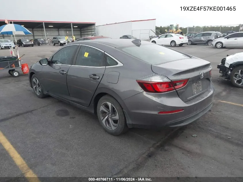 2019 Honda Insight Ex VIN: 19XZE4F57KE001465 Lot: 40766711