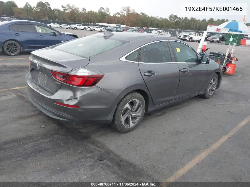 2019 Honda Insight Ex VIN: 19XZE4F57KE001465 Lot: 40766711