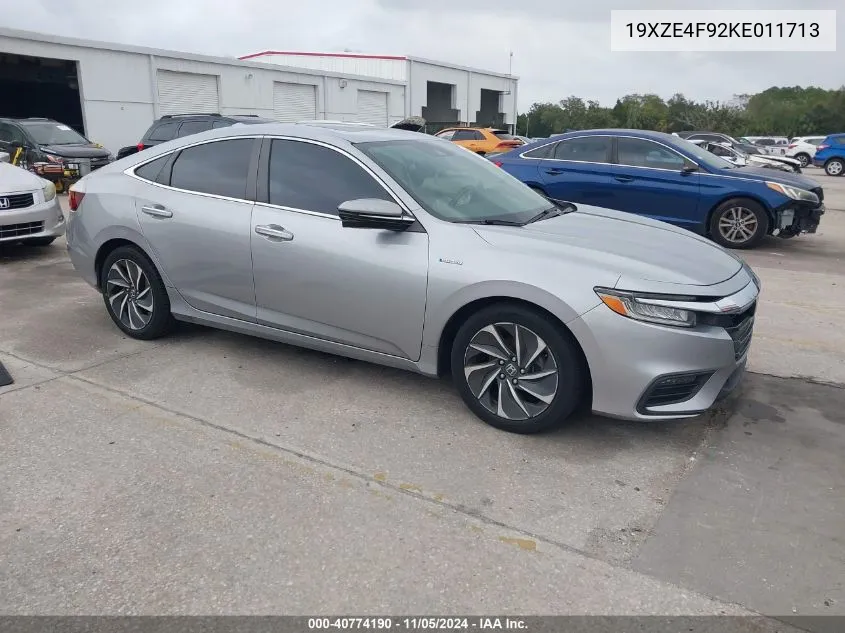 2019 Honda Insight Touring VIN: 19XZE4F92KE011713 Lot: 40774190