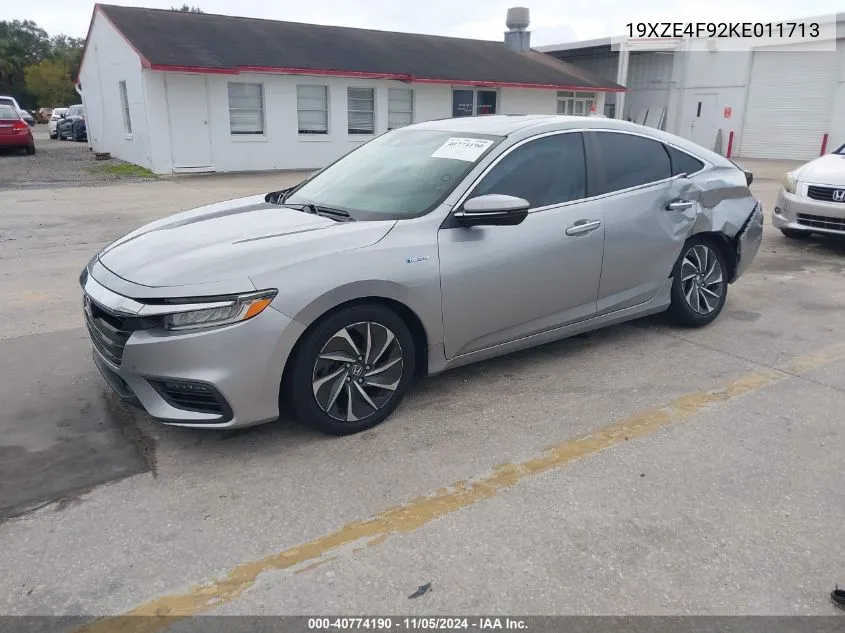 2019 Honda Insight Touring VIN: 19XZE4F92KE011713 Lot: 40774190