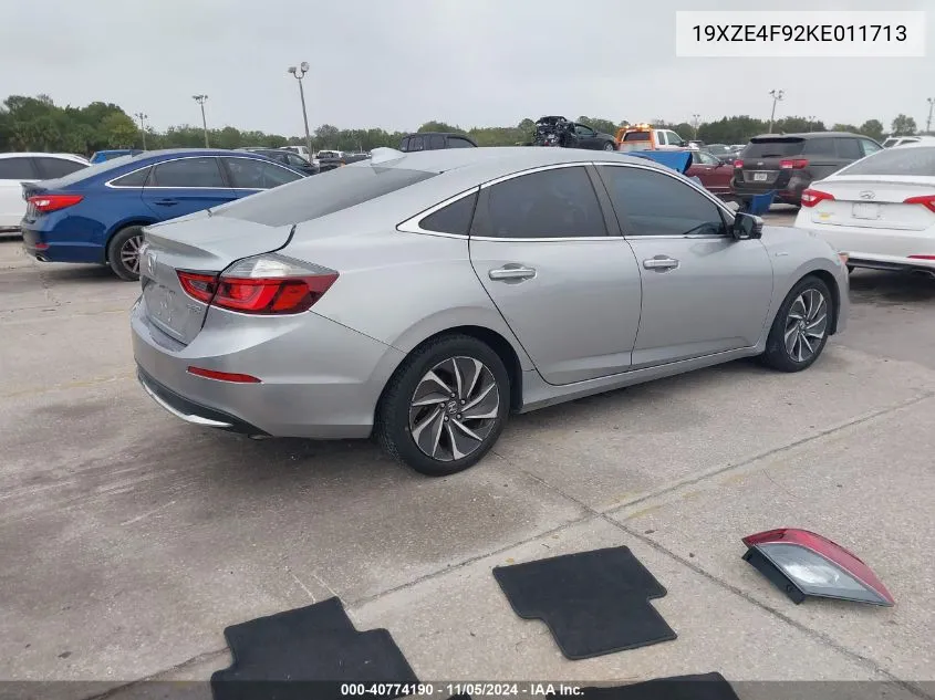 2019 Honda Insight Touring VIN: 19XZE4F92KE011713 Lot: 40774190