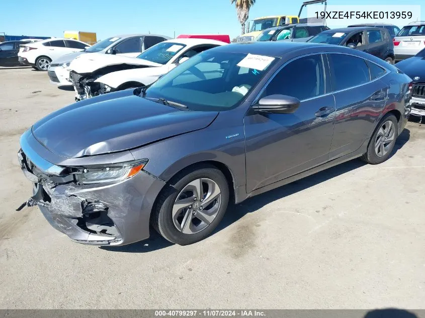 2019 Honda Insight Ex VIN: 19XZE4F54KE013959 Lot: 40799297