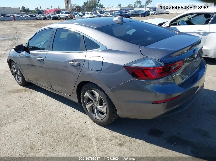 2019 Honda Insight Ex VIN: 19XZE4F54KE013959 Lot: 40799297