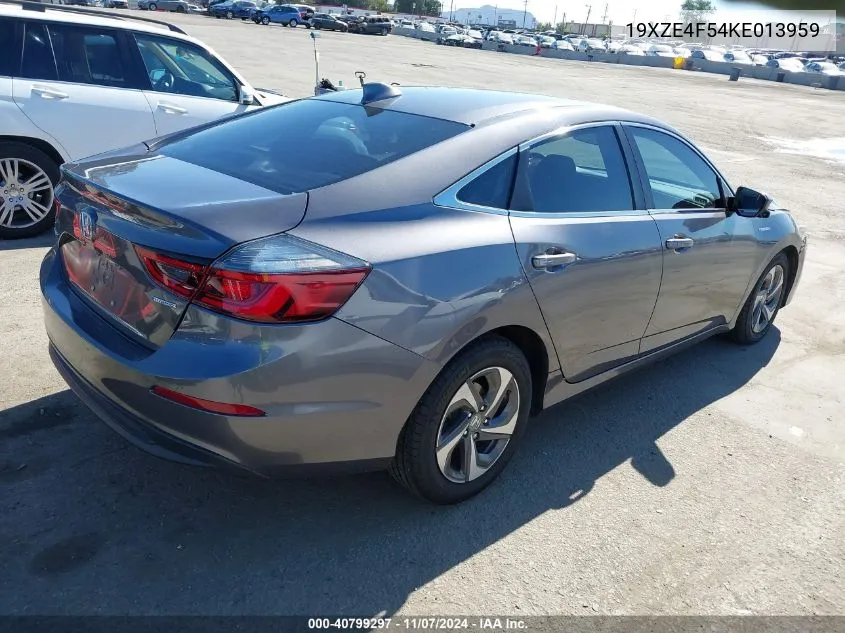 2019 Honda Insight Ex VIN: 19XZE4F54KE013959 Lot: 40799297