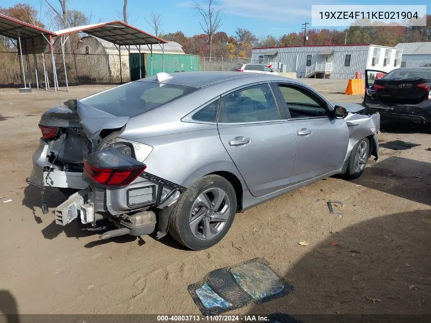 2019 Honda Insight Lx VIN: 19XZE4F11KE021904 Lot: 40803713