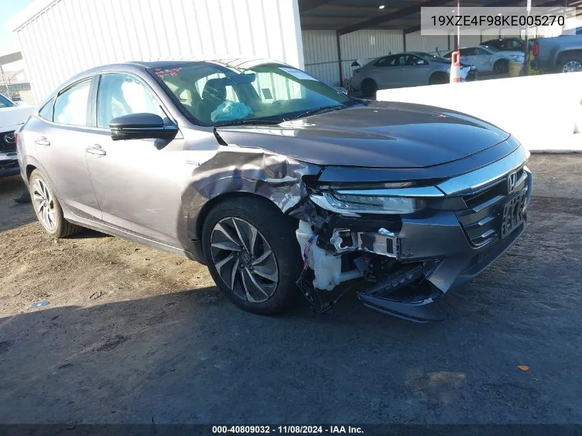 2019 Honda Insight Touring VIN: 19XZE4F98KE005270 Lot: 40809032