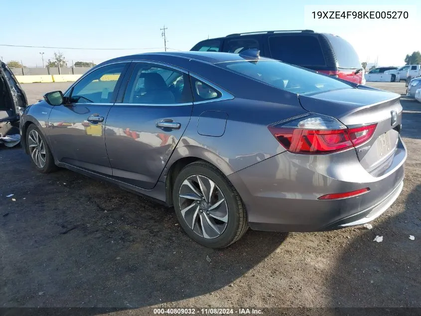 2019 Honda Insight Touring VIN: 19XZE4F98KE005270 Lot: 40809032