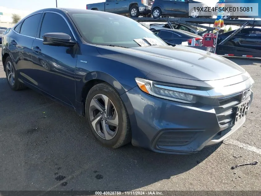 2019 Honda Insight Ex VIN: 19XZE4F54KE015081 Lot: 40828750