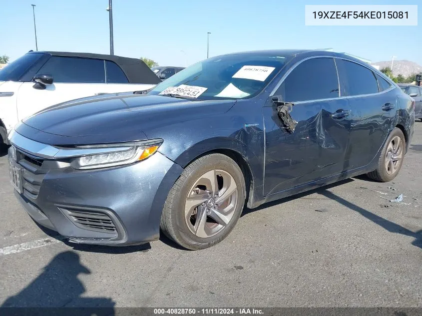 2019 Honda Insight Ex VIN: 19XZE4F54KE015081 Lot: 40828750