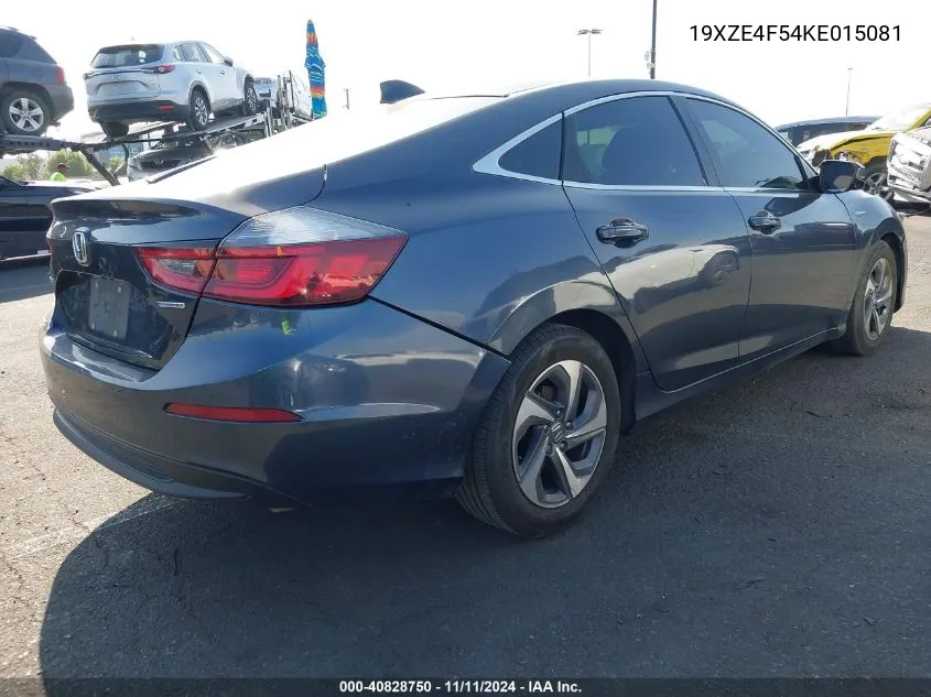 2019 Honda Insight Ex VIN: 19XZE4F54KE015081 Lot: 40828750