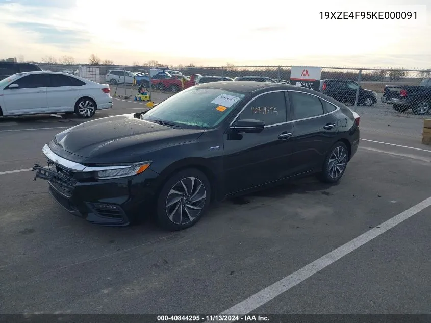 2019 Honda Insight Touring VIN: 19XZE4F95KE000091 Lot: 40844295