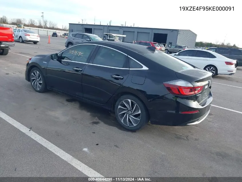 2019 Honda Insight Touring VIN: 19XZE4F95KE000091 Lot: 40844295