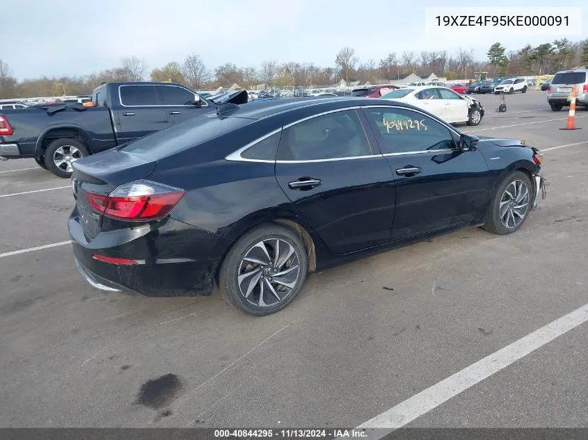 2019 Honda Insight Touring VIN: 19XZE4F95KE000091 Lot: 40844295