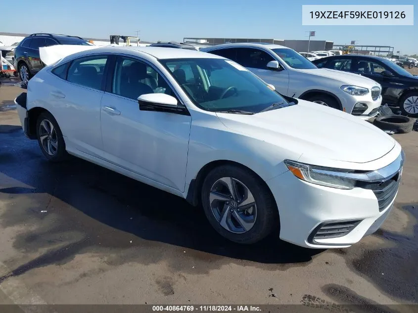 2019 Honda Insight Ex VIN: 19XZE4F59KE019126 Lot: 40864769