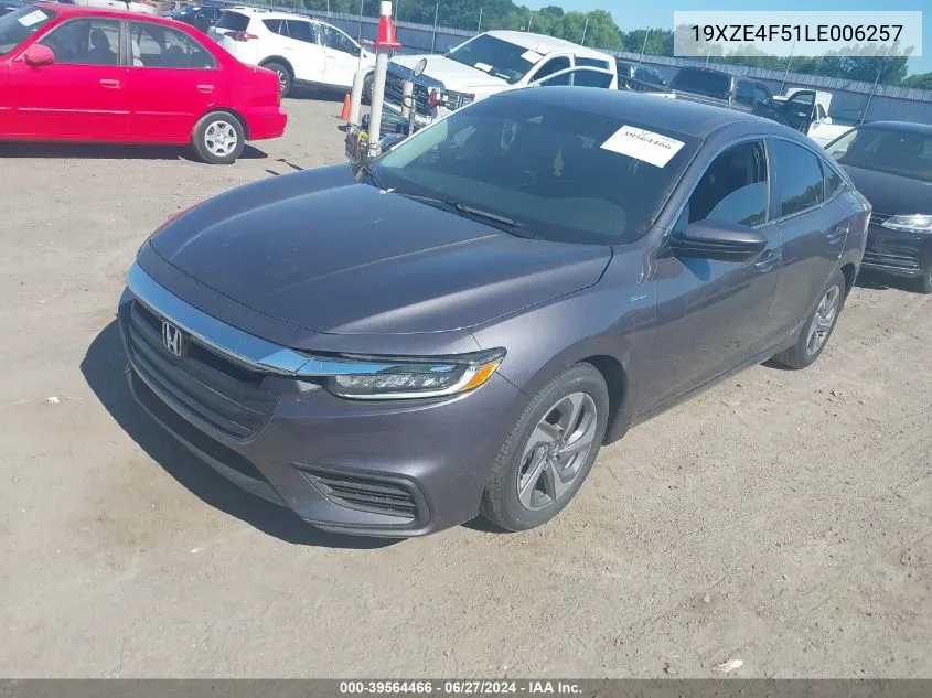 2020 Honda Insight Ex VIN: 19XZE4F51LE006257 Lot: 39564466