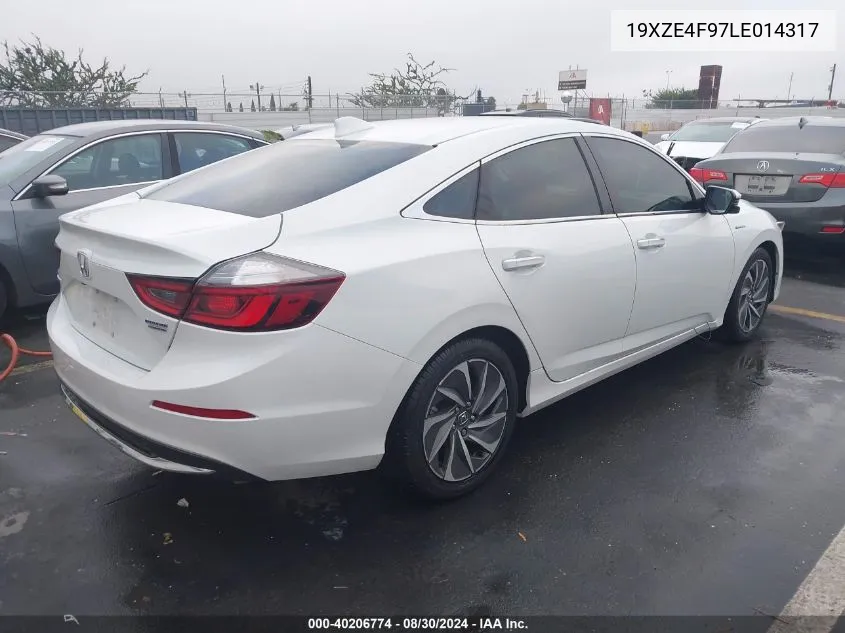 2020 Honda Insight Touring VIN: 19XZE4F97LE014317 Lot: 40206774