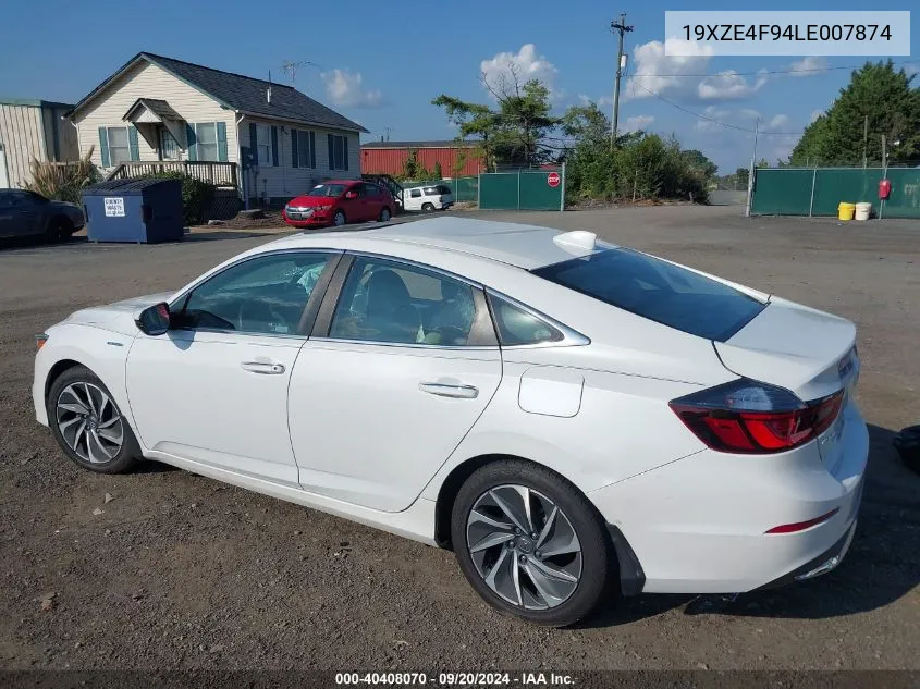 2020 Honda Insight Touring VIN: 19XZE4F94LE007874 Lot: 40408070